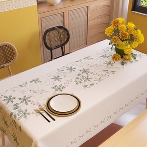 法国YG布艺桌布轻奢高级感防水防油方桌餐垫免洗氛围感茶几台布垫