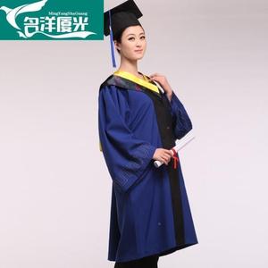 武汉蓝色硕士服毕业礼服成人礼服装学士服长袍礼服出租