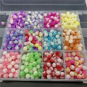 30pcs 10mm Bicolor Beads Bayberry Beads Round Loose Spacer B