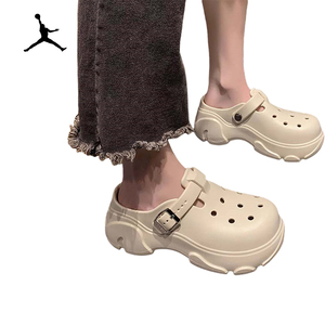 【正品现货】AJ&BK 一脚蹬洞洞鞋女款夏季外穿松糕厚底增高凉鞋