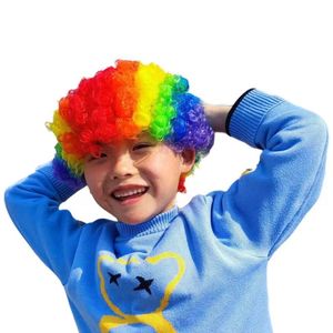 小丑帽子装饰儿童发饰彩虹假发头套彩色爆炸头配饰成人表演道具
