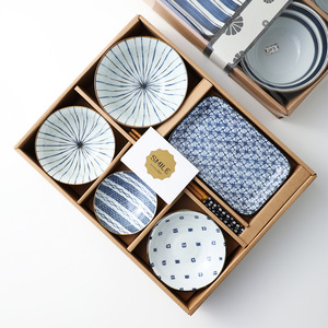 餐具套装一人用日式开业活动赠品礼盒送人定食月子餐陶瓷碗碟碗盘