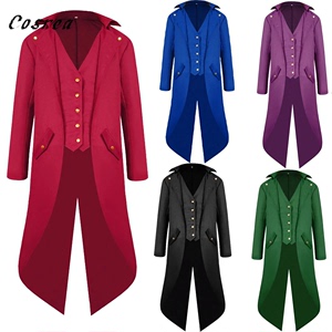 Medieval Retro Red Tuxedo Tailcoat Mens Jacket Coats Swallow