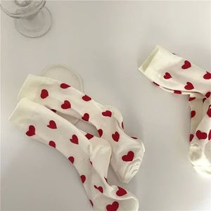 Funny Loving Red Heart Pattern Cotton Men Women Crew Sock Sr