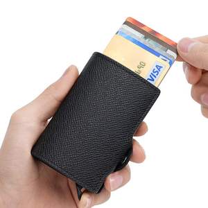 2023新款自动弹出式卡包PU金属铝盒卡套RFID卡夹信用卡名片盒