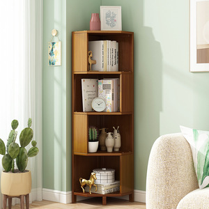宜家转角书架落地书柜置物架客厅收纳书房储物架小型多层墙角简易