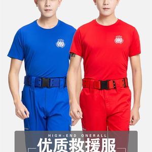 Polo衫应急救援工作服t恤男文化衫民间公益救援队工装制服印 logo