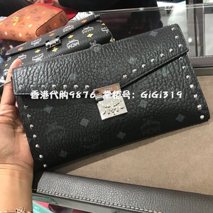 香港MCM19年新款LOGO印花铆钉信封包链条单肩斜挎包女手拿包中号