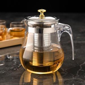 304不锈钢茶杯泡茶壶带过滤单壶茶具玻璃壶茶壶防爆耐高温花茶壶
