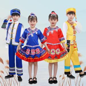 56个民族儿童服装女傣族服装男童少数民族服装桂林幼儿女童演出服