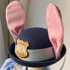 朱迪帽子儿童兔子警官COS服卡通兔耳朵头饰圆顶礼帽袜子头箍尾巴