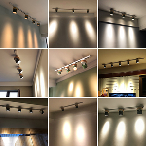 北欧射灯led天花灯客厅背q景墙家用明装筒灯创意滑轨服装店轨道灯