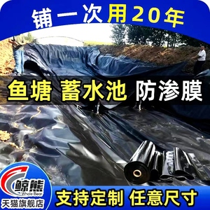 鱼塘防渗膜蓄水池黑色防水布鱼池护坡防漏土工膜养殖专用加厚地膜