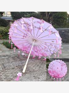汉服古装伞汉服伞仙气儿童户外紫色老式油纸伞古风绸布伞古典伞女