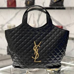 ysl/圣罗兰 icare三角包托特包购物袋大号羊皮tote菱格单肩手提包