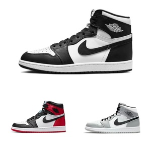 Nike耐克男鞋 AJ1高帮烟灰黑红脚趾影子灰黑白熊猫女鞋运动篮球鞋