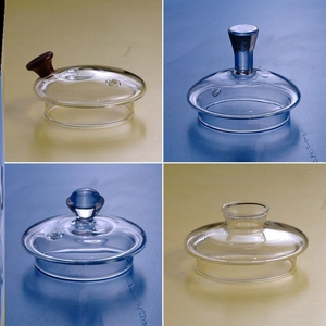 1纯手工高硼硅耐热耐高温玻璃盖花茶壶盖高把盖自动上水盖侧把盖