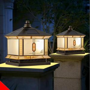 西顿照明新款中式全铜户外庭院柱子灯圆球别墅围墙欧式大门柱头灯