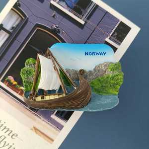 万岛之国北欧挪威岛旅游创意立体帆船装饰工艺品磁力贴冰箱贴礼物