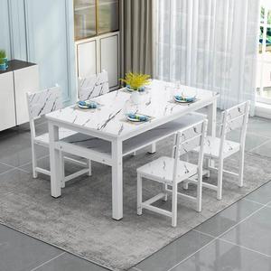 长方形餐桌双层时尚小桌子现代家用小户型饭桌4人6人方形餐台餐桌