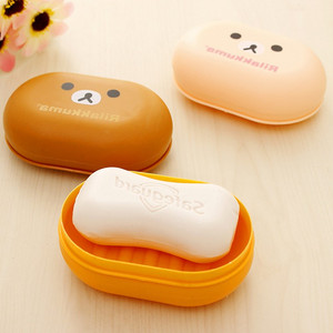 特价礼品可爱卡通小熊香皂盒小猪香皂盒糖果色香皂盒肥皂收纳碟盒