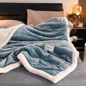 羊毛毯被子加厚床冬季珊瑚J-230925法兰绒盖毯子上用发羔沙午睡办