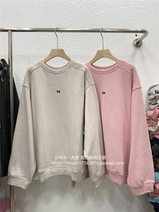 11贾加绒卫衣女an韩版圆领2021秋冬慵懒风中长款in字母印花外套潮