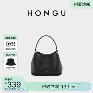 HONGU手提包新款小众设计水桶包简约高级单肩包斜挎包百搭女包包