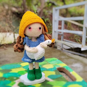 线偶记毛线手工编织玩偶钩针人偶视频材料包8分bjd手作娃衣勒鹅