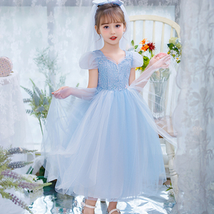 冰雪奇缘女童Elsa公主裙夏季新款迪士尼艾沙儿童六一演出礼服裙子