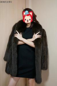 日本带回 Rotiny品牌保证 超新棕色狐狸皮草大衣（中号5119)