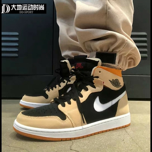 42zhengchuanbang淘宝潮男鞋空军潮流一号aj潮鞋橘色绿色鞋子高帮