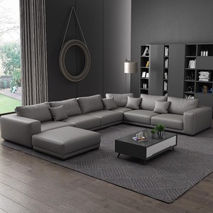 北欧2024新款布艺沙发客厅现代简约大户型六件套U型乳胶棉麻沙发