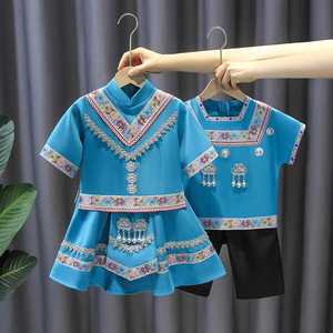 汉服女童洋气超仙裙子中国风两件套童装男童唐装儒雅民族风演出服
