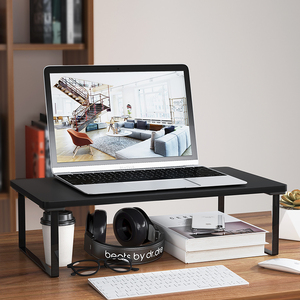 笔记本电脑支架显示器增高架办公桌面悬空木质收纳台式抬高托架子