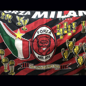 ac米兰官方正品足球迷用品助威加油经典意大利旗帜milan小恶魔