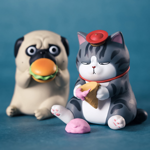 正品吾皇万睡巴扎黑日常系列盲盒可爱摆件少女萌公仔猫咪狗狗礼物