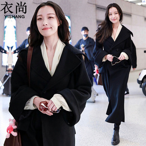 倪妮同款黑色大衣