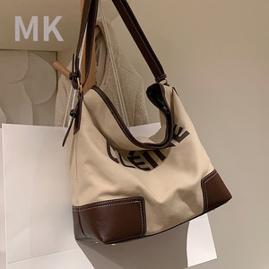 美国mk max帆布大包包百搭休闲单肩大容量2022新款托特包手机钱包