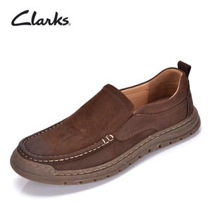 Clarks其乐男鞋秋新款舒适软底懒人鞋一脚蹬牛皮商务休闲男士皮鞋