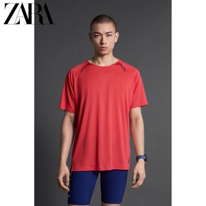 ZARA[运动系列] 男装 红色轻盈训练科技面料短袖T恤 1943406 919