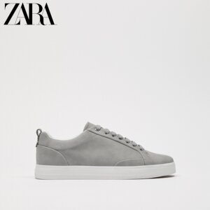zara春季新品 男鞋 灰色橡胶底休闲百搭运动鞋板鞋 2237720 004