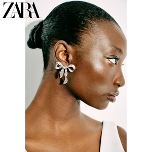 ZARA24夏季新品 女装 金属蝴蝶结和珍珠珠耳环 1856165808