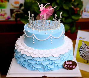 2层女生皇冠生日蛋糕预订同城配送广州深圳佛山湛江江门中山东莞