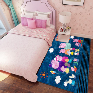 小猪佩奇可爱公主卡通儿童地毯客厅卧室房间床边满铺防滑游戏垫子
