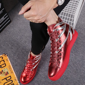 吴迪同款鞋子夜场dj鞋嘻哈鞋红底潮权志龙同款夜店高帮男鞋子板鞋