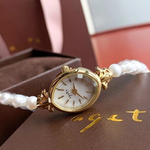 Agete最新款天然淡水珍珠日系手表ins风手链式表带轻奢女表礼物