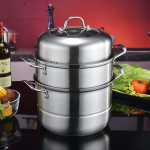 乐厨蒸锅家用304不锈钢锅加厚大容量汤锅两用蒸格笼屉煤气灶通用