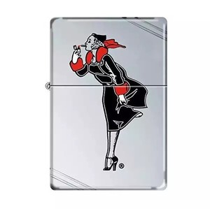 zippo正品打火机美国原装1937复刻切角镜子风中女郎现货包邮