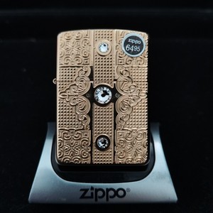 2015年b月中盔正品zippo打火机纯铜深雕盔甲中盔机施华洛世奇镶嵌